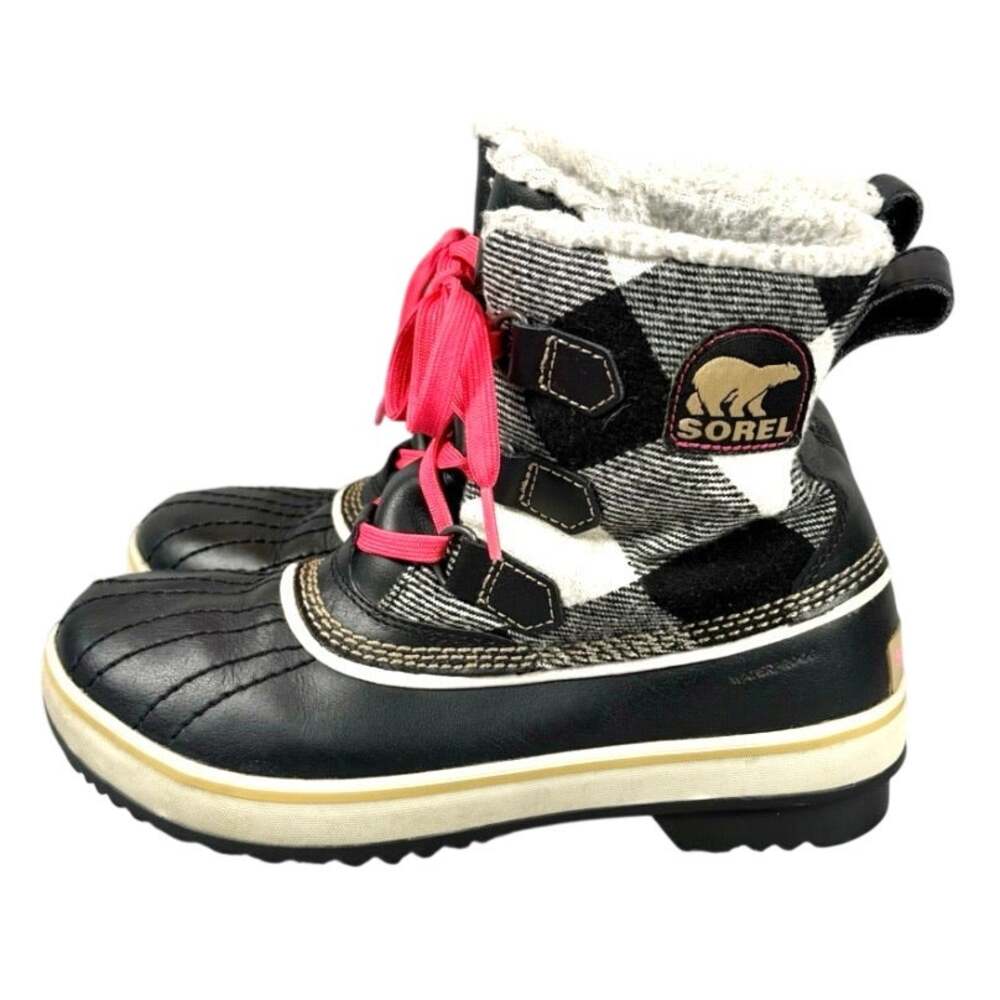 Sorel Waterproof Winter Boots Tivoli Plaid Womens Size 7